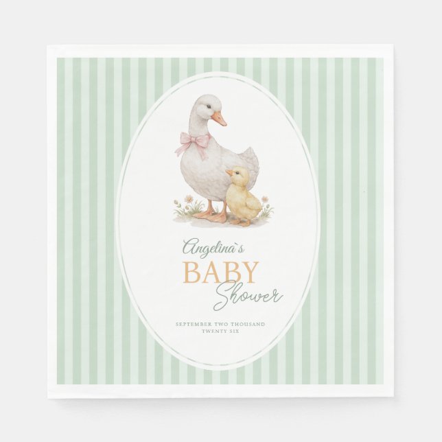 Party Napkins Mother Goose and Gosling. (Front)