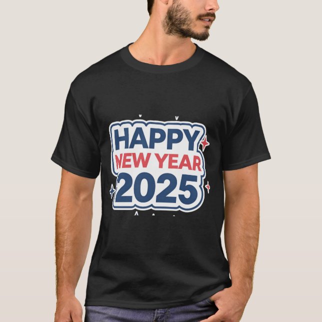 Party-New Year 2025 Ready Looks T-Shirt for Men  (Front)