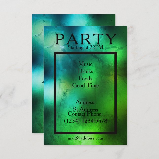 Party night cool smooth club style invitation (Front/Back)