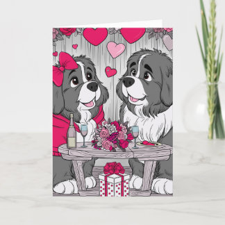 Party of 2 (Blank inside). Newfy love Holiday Card
