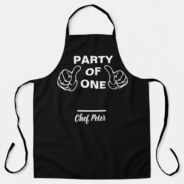 Party Of One Chef Apron - Funny Custom Kitchen Gif (Front)