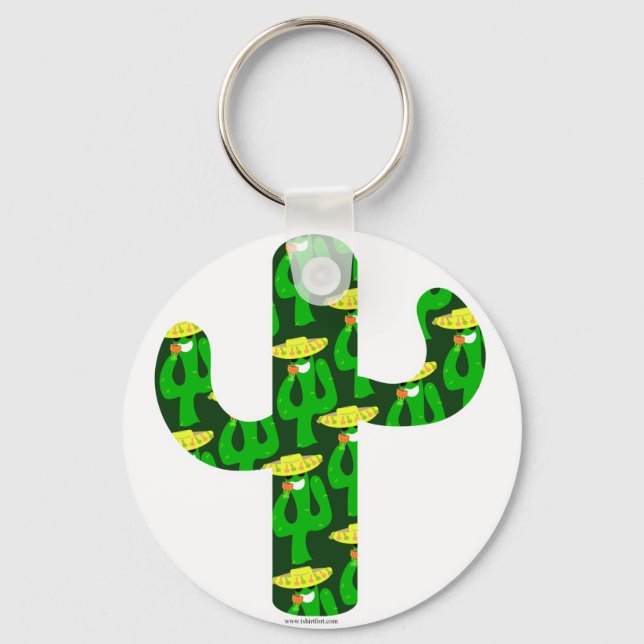 Party On Cactus Keychain (Front)