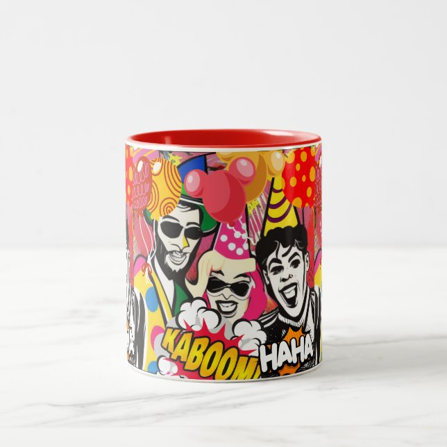 Party On Two-Tone Coffee Mug (Center)