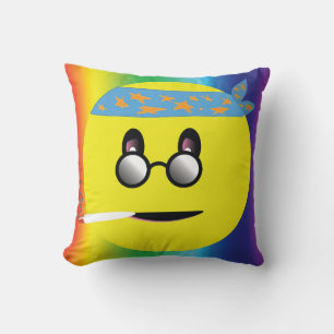 Party On Yellow Face Throw Pillow