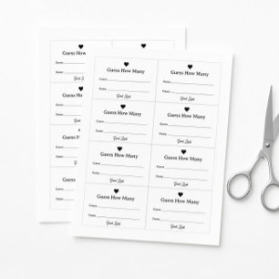 Party or Shower Guessing Game Guess Tickets Poster