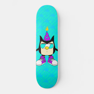Party OWL Nite™ Brand Teal Sky Skateboard
