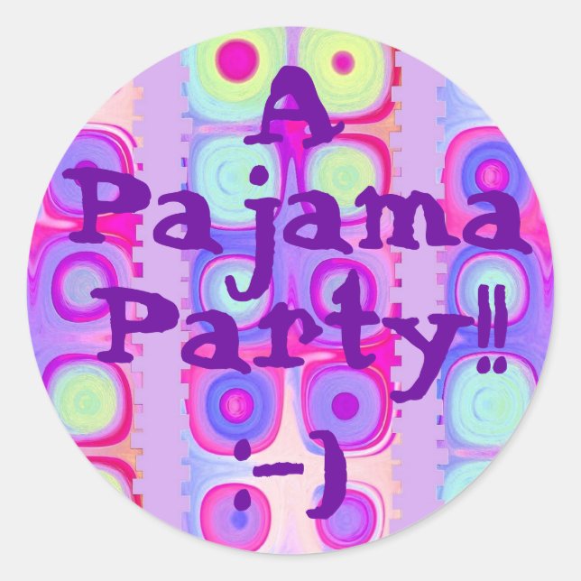 PARTY - Pajama Party with Festive Circles Sticker (Front)