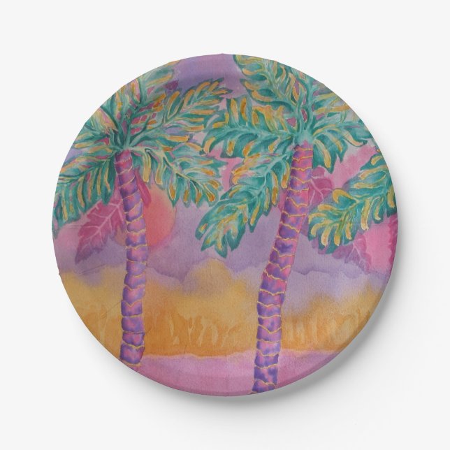 Party Palms Paper Plates (Front)