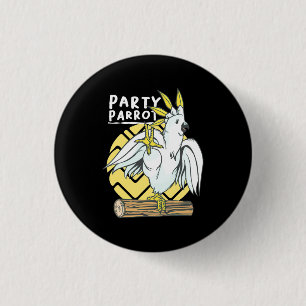 Party Parrot Bird 1 Inch Round Button