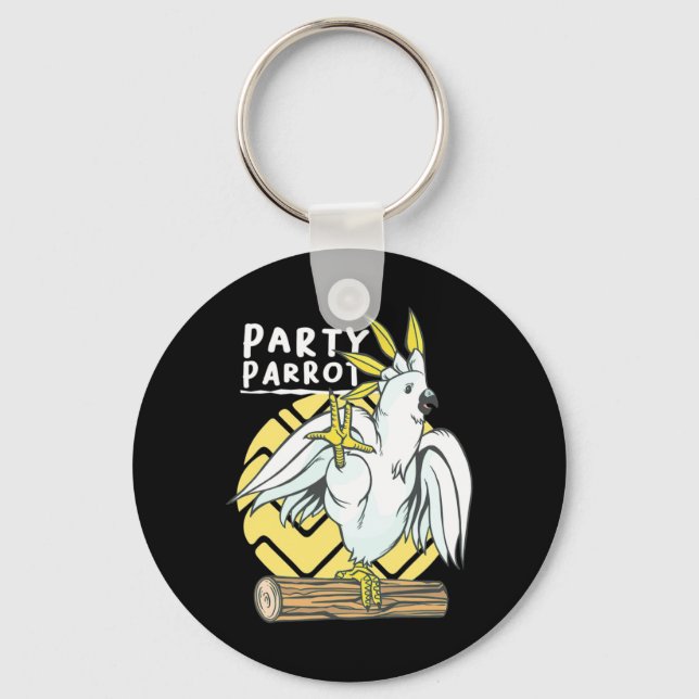 Party Parrot Bird Keychain (Front)