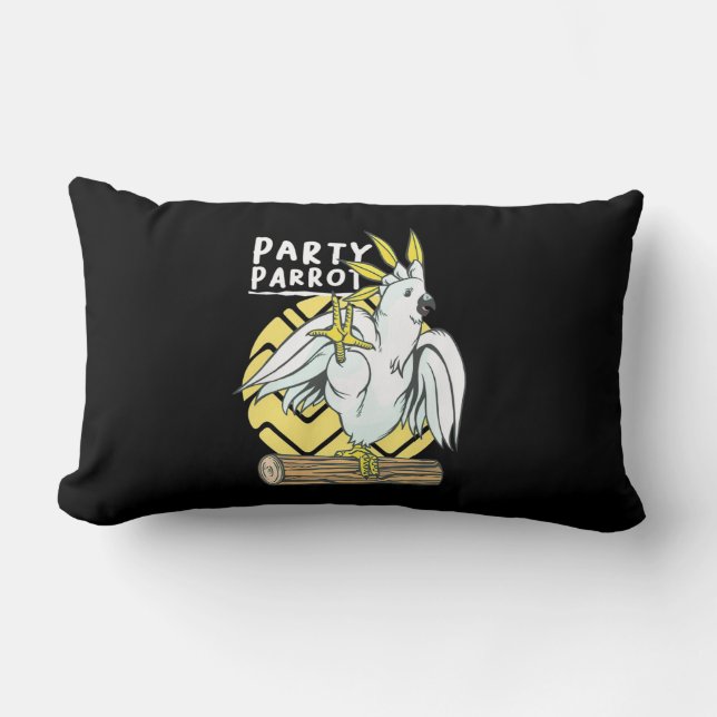 Party Parrot Bird Lumbar Pillow (Front)