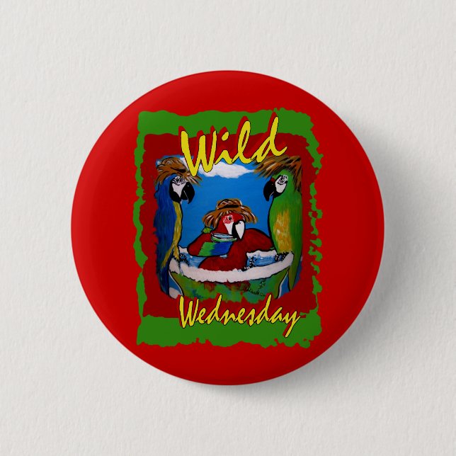 Party Parrots 2 Inch Round Button (Front)