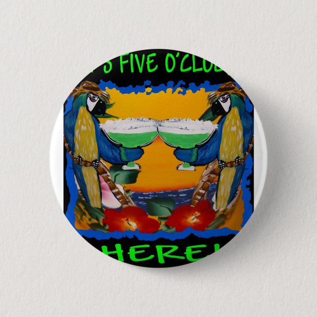 Party Parrots 2 Inch Round Button (Front)