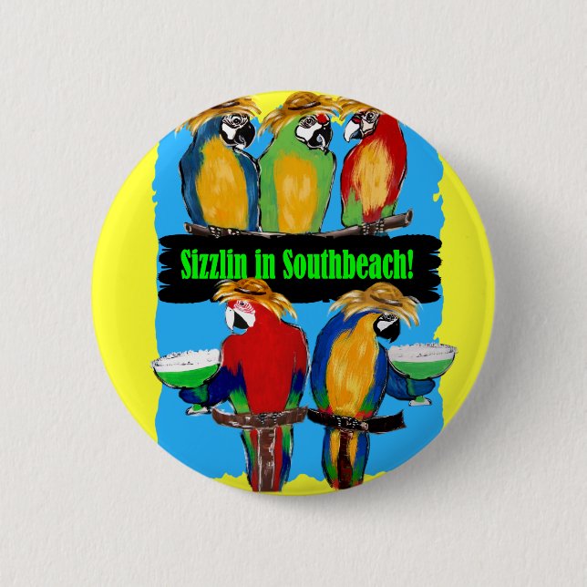 PARTY PARROTS 2 INCH ROUND BUTTON (Front)