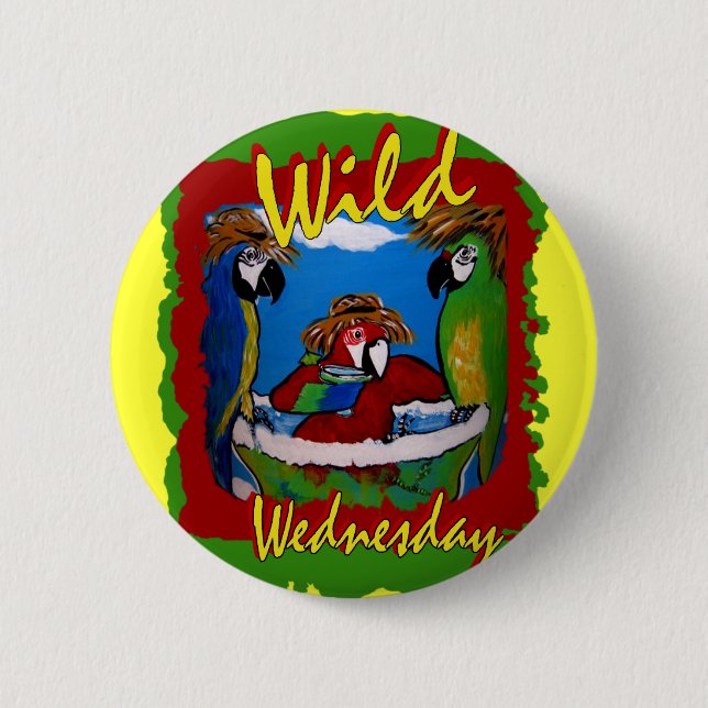 Party Parrots 2 Inch Round Button (Front)