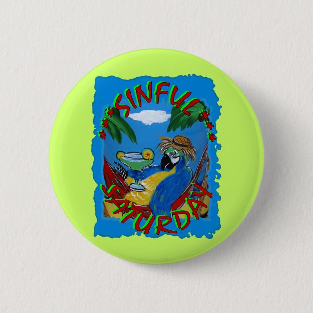 Party Parrots 2 Inch Round Button (Front)