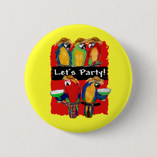 PARTY PARROTS 2 INCH ROUND BUTTON