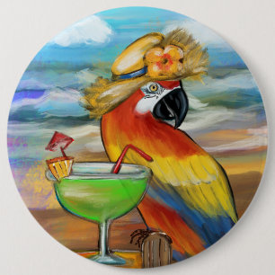 Party Parrots 6 Inch Round Button