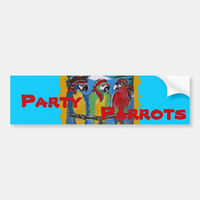 Party Parrots Bumper Sticker (Front)