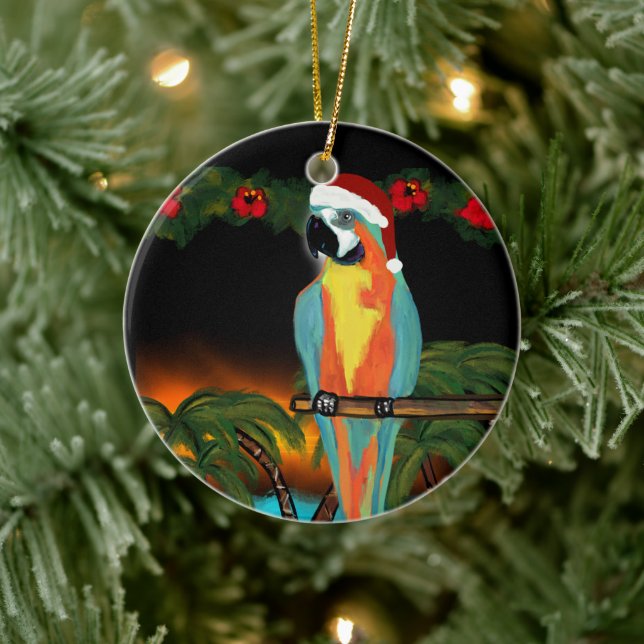 PARTY PARROTS   CERAMIC ORNAMENT (Tree)