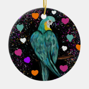 PARTY PARROTS        CERAMIC ORNAMENT
