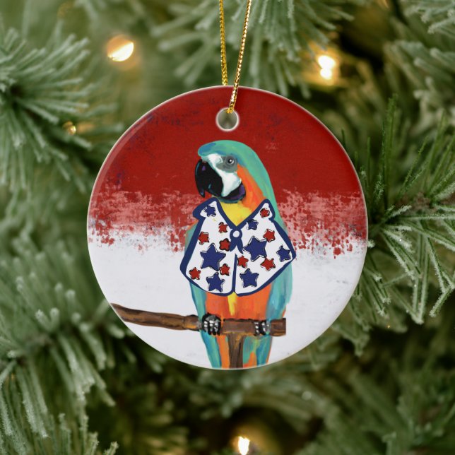PARTY PARROTS        CERAMIC ORNAMENT (Tree)
