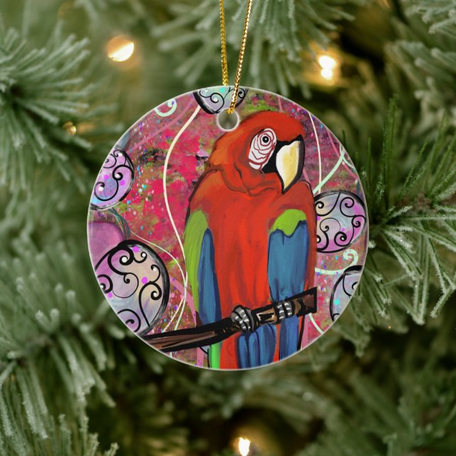 PARTY PARROTS         CERAMIC ORNAMENT (Tree)