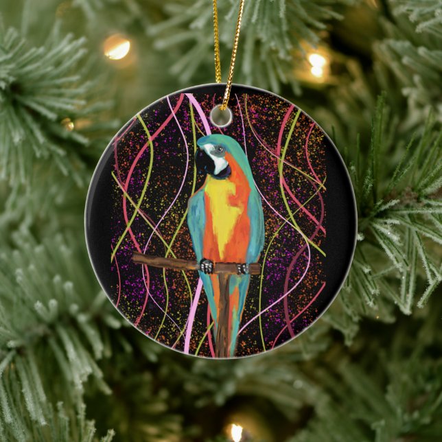 PARTY PARROTS       CERAMIC ORNAMENT (Tree)