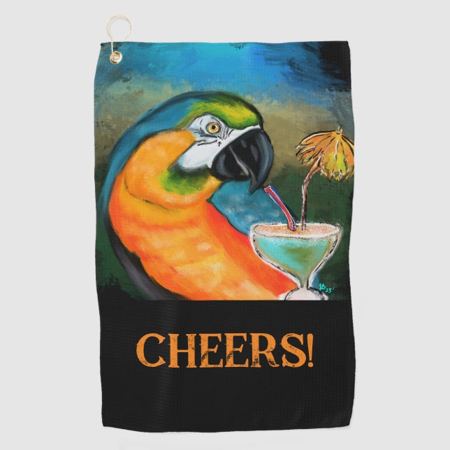 Party Parrots Golf Towel (Front)
