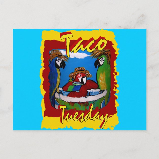 Party Parrots Invitation Postcard (Front)