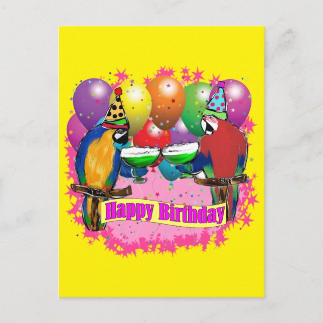 PARTY PARROTS POSTCARD (Front)
