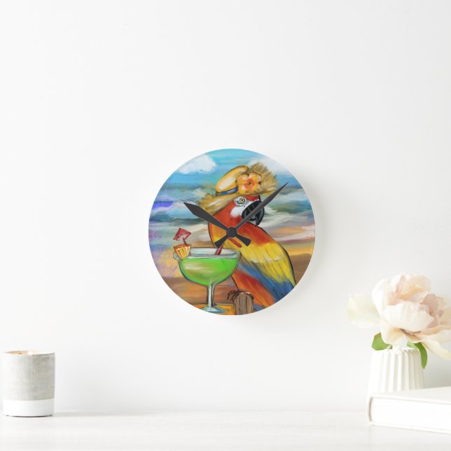 Party Parrots Round Clock (Home)