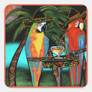 Party Parrots Square Sticker
