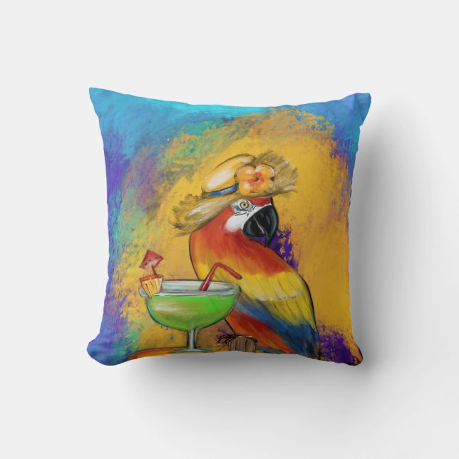 Party Parrots Throw Pillow (Front)