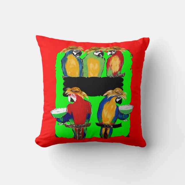 Party Parrots Throw Pillow (Front)