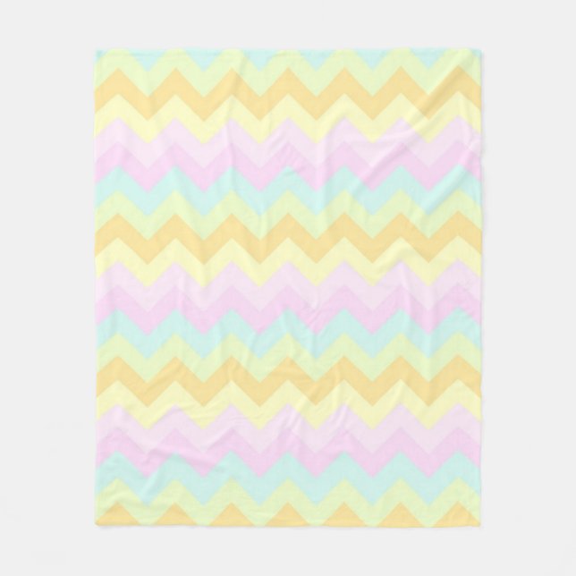 Party Pastel Chevrons Fleece Blanket (Front)