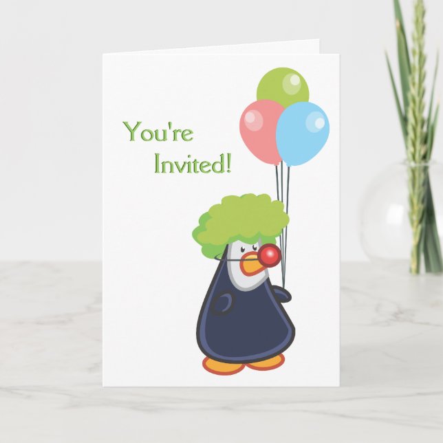 Party Penguin Holiday Card (Front)