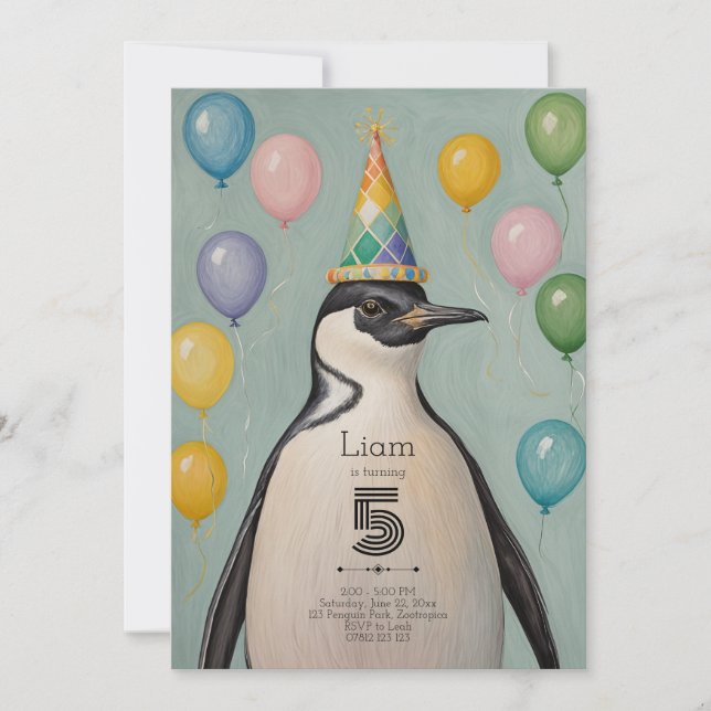 Party Penguin Invitation (Front)