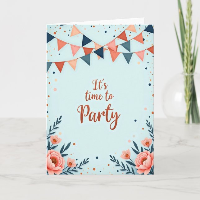 Party Pennant Birthday Card (Front)