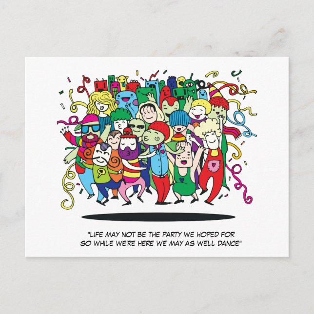 Party people illustration postcard (Front)