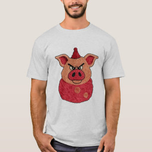 Party Pig Rage T-Shirt – Angry Pig in Birthday Hat