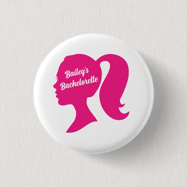 Party Pink Bachelorette 1 Inch Round Button (Front)