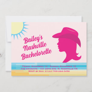 Party Pink Nashville Weekend Bachelorette Invitation