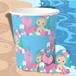 Party Pirate pink mermaids  Paper Cups