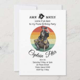 Party Pirate Skeleton Invitation 