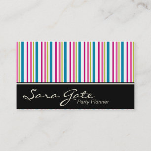 Party Planner Business Card - Colourful Stripes