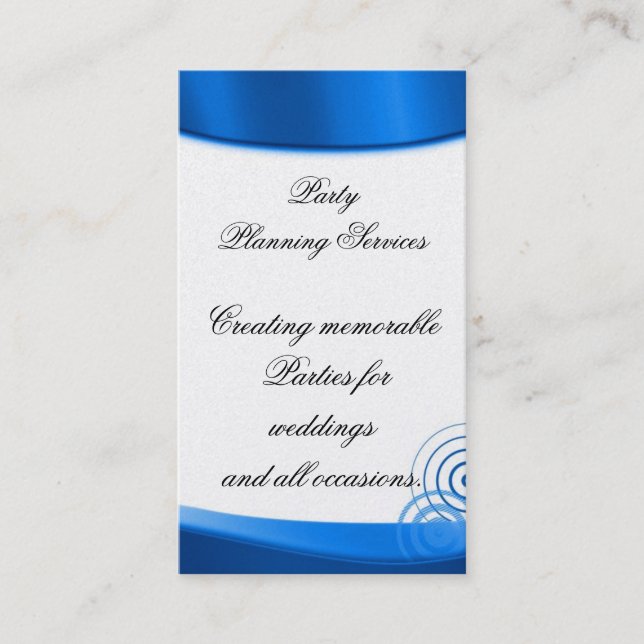 Party Planning Business Card (Front)