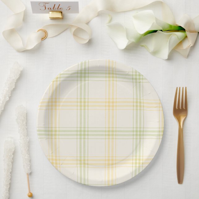 Party Plate | Lime & Lemon Plaid | Summer Party (Wedding)