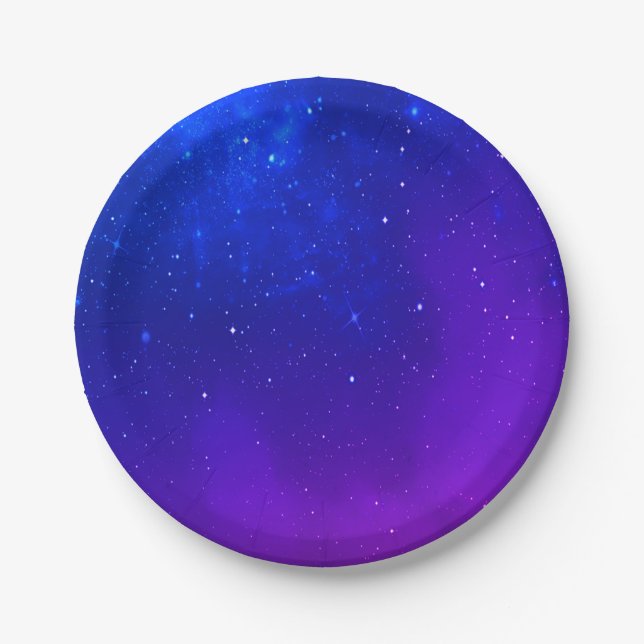 party plate with a universe theme (Front)