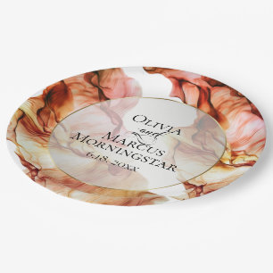Party Plates   Vibrant Autumn Colours Abstract Ink
